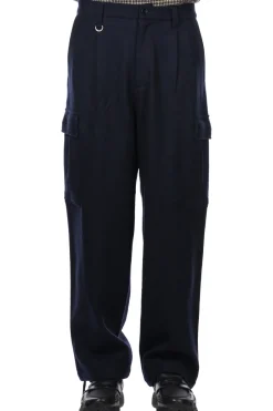 Fashion SOPHNET Hard Melton 1 Tuck Tapered Cargo Pants - Navy