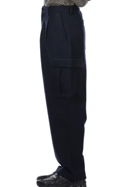 Fashion SOPHNET Hard Melton 1 Tuck Tapered Cargo Pants - Navy