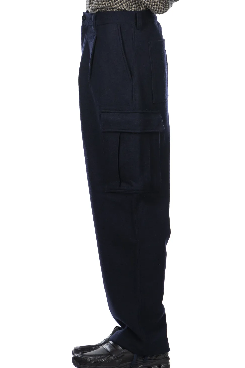 Fashion SOPHNET Hard Melton 1 Tuck Tapered Cargo Pants - Navy