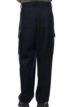 Fashion SOPHNET Hard Melton 1 Tuck Tapered Cargo Pants - Navy