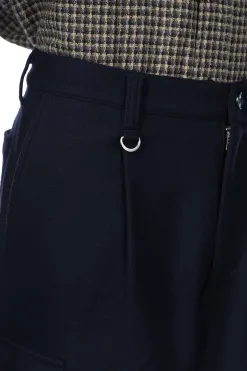 Fashion SOPHNET Hard Melton 1 Tuck Tapered Cargo Pants - Navy