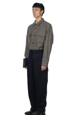 Fashion SOPHNET Hard Melton 1 Tuck Tapered Cargo Pants - Navy