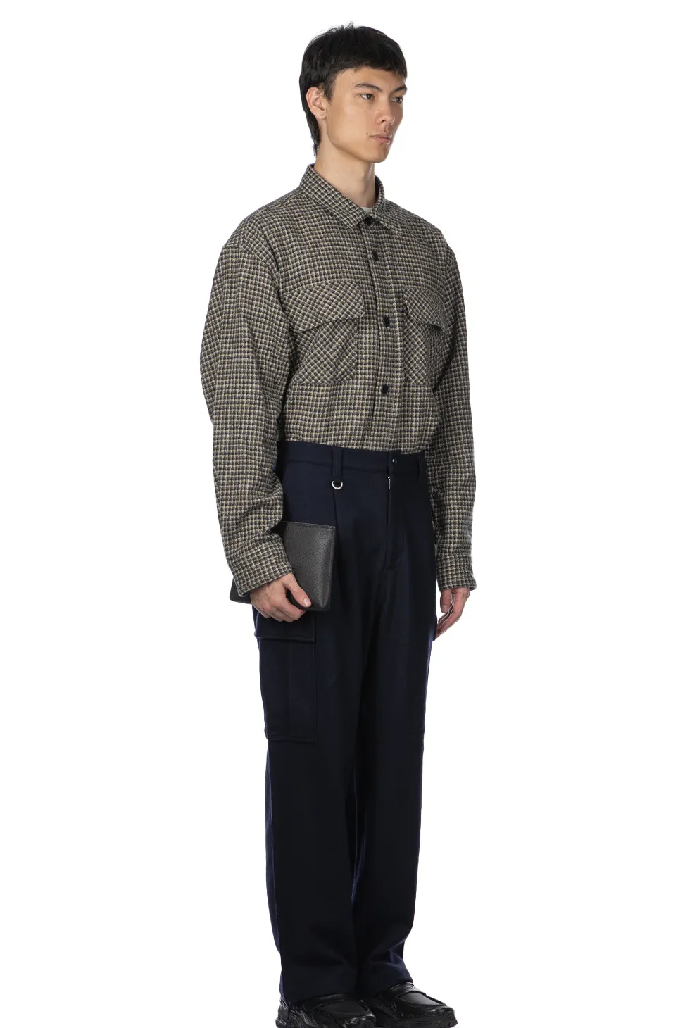 Fashion SOPHNET Hard Melton 1 Tuck Tapered Cargo Pants - Navy