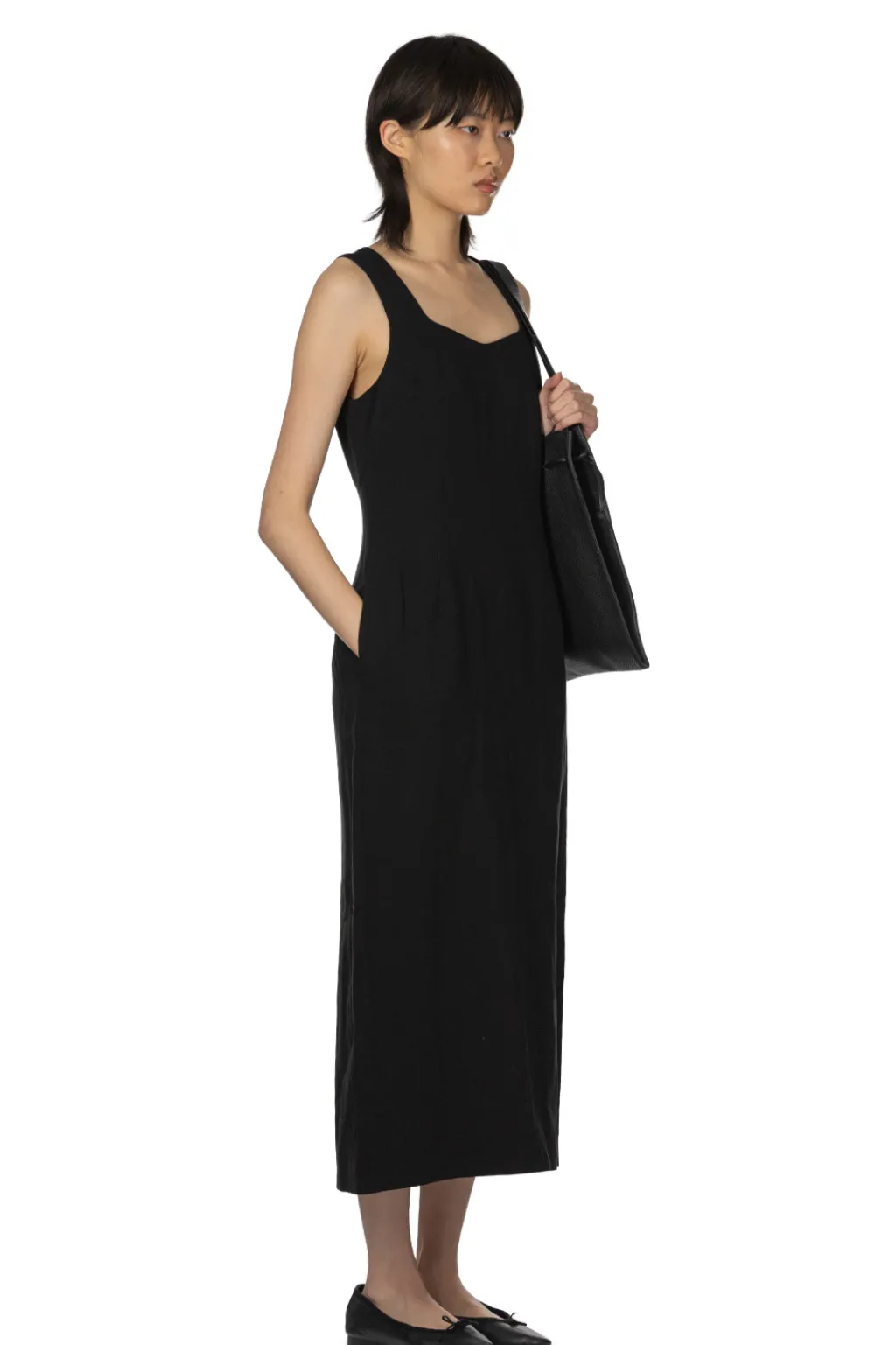 Best AURALEE Hard Twist Cotton Linen Garardine Dress - Black