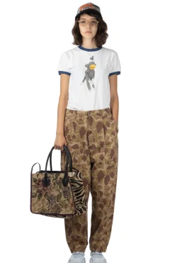 Sale Kapital Herringbong HAPPY PEEK-A-BOO Camo NIME Pants