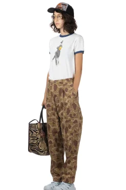 Sale Kapital Herringbong HAPPY PEEK-A-BOO Camo NIME Pants