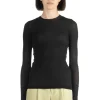 Best AURALEE HIGH GAUGE SHEER RIB L/S TEE - Black
