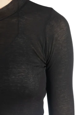 Best AURALEE HIGH GAUGE SHEER RIB L/S TEE - Black