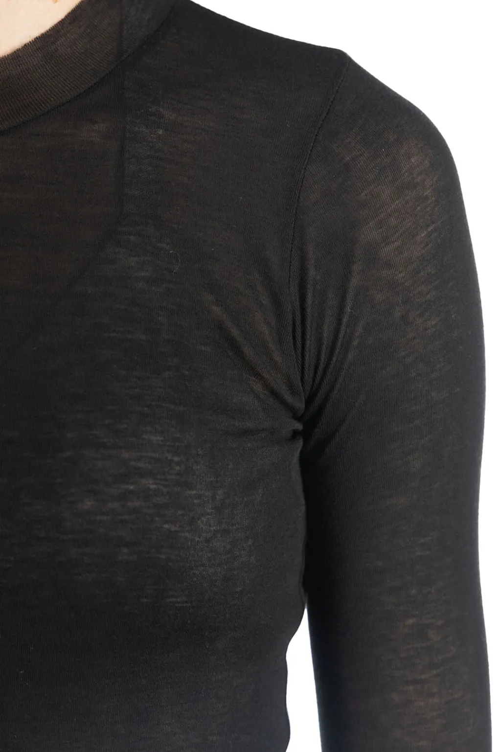 Best AURALEE HIGH GAUGE SHEER RIB L/S TEE - Black