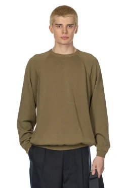 New Still by Hand High Twist Cotton Sweater - Olive