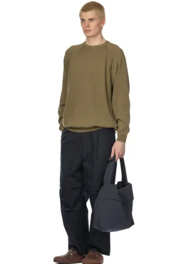 New Still by Hand High Twist Cotton Sweater - Olive