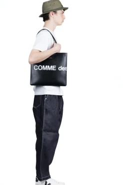 New Comme Des Garcons Wallets Huge Logo Bag - Black