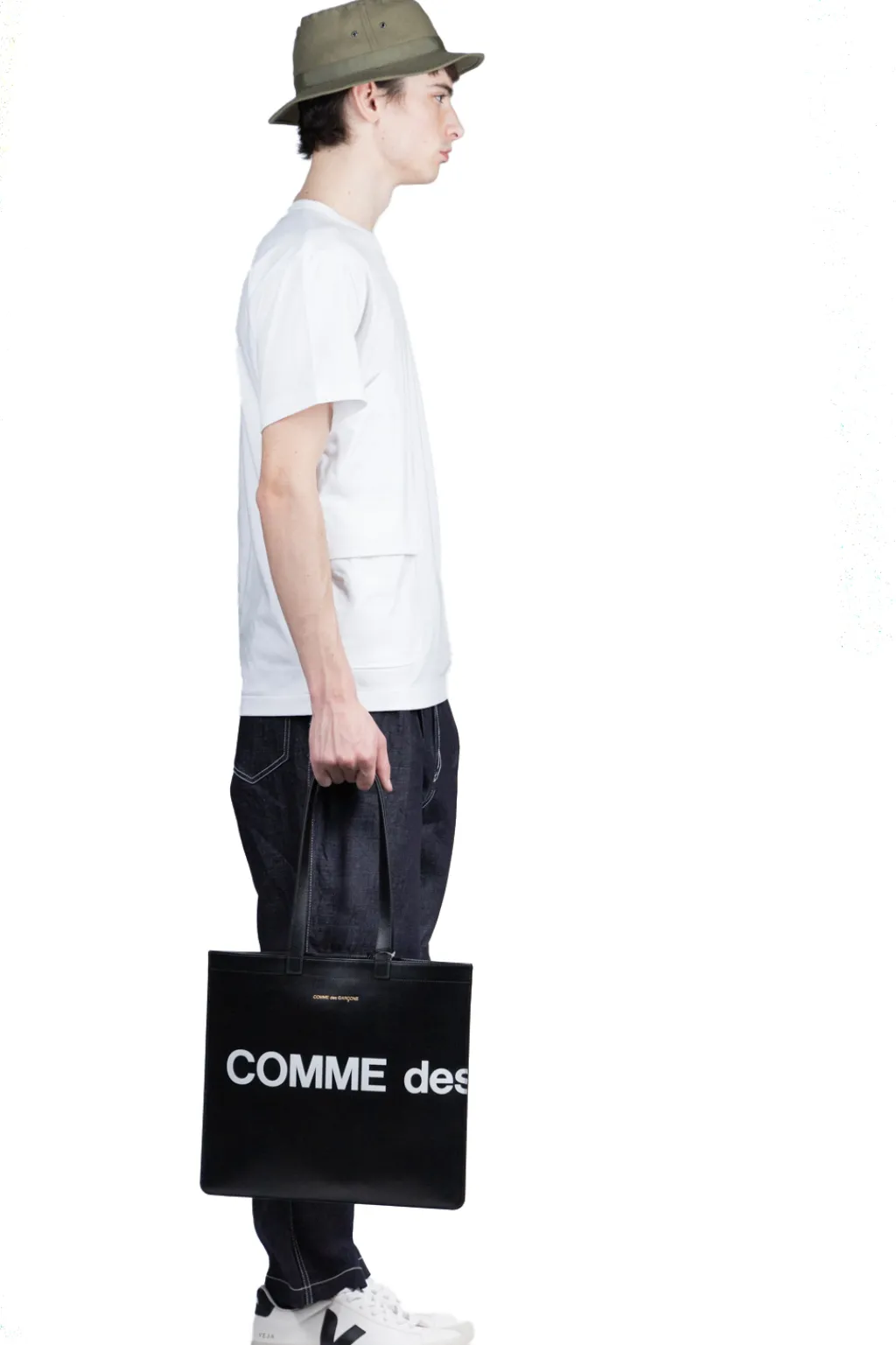 New Comme Des Garcons Wallets Huge Logo Bag - Black