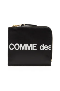 Online Comme Des Garcons Wallets Huge Logo Half Zip Wallet - Black