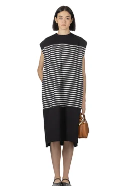 Clearance Manon In Tuck Sleeve Border Dress - Black