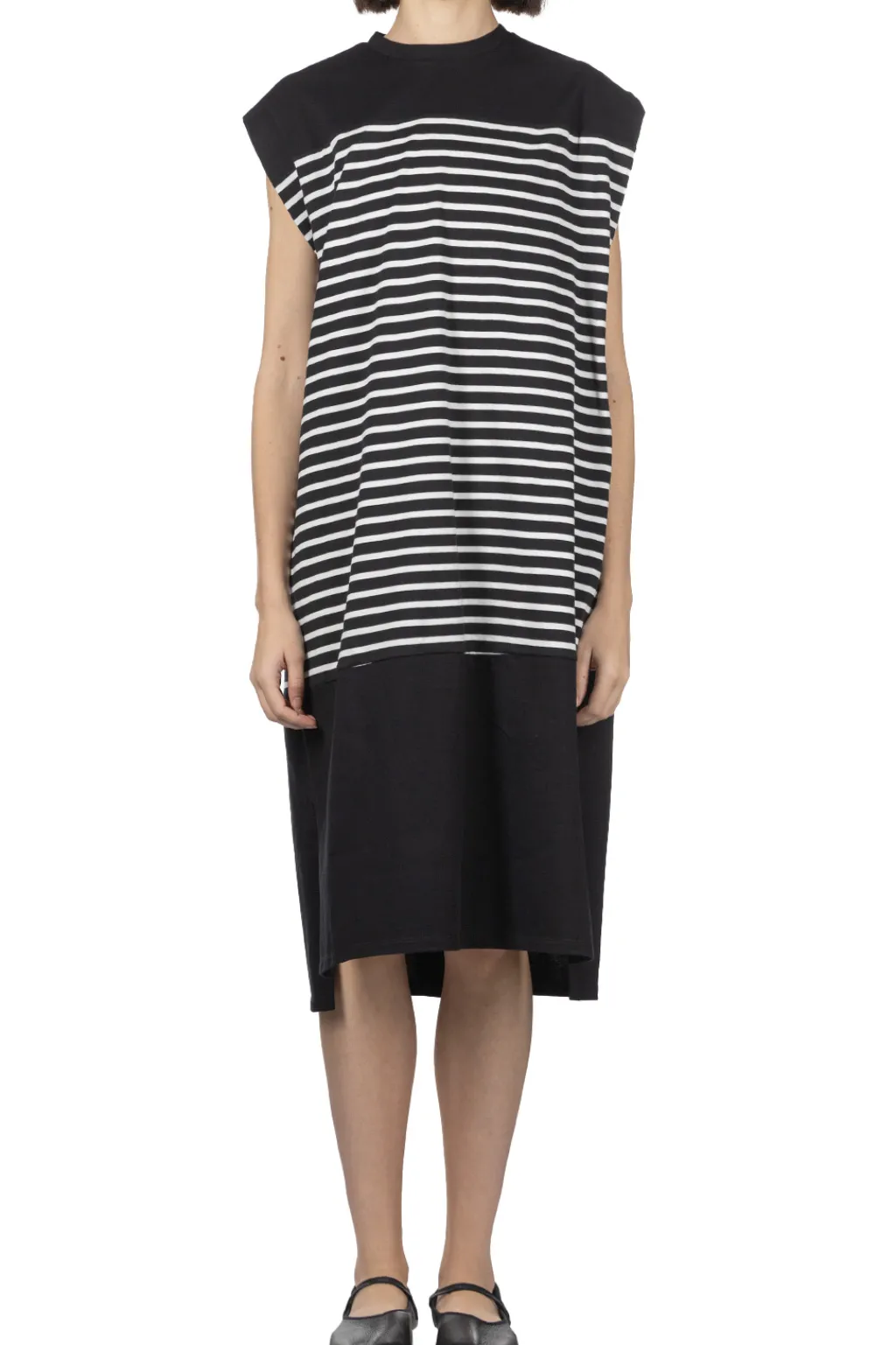 Clearance Manon In Tuck Sleeve Border Dress - Black