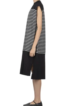 Clearance Manon In Tuck Sleeve Border Dress - Black