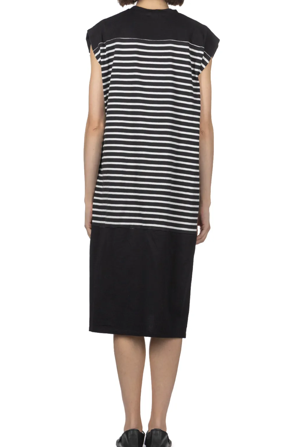 Clearance Manon In Tuck Sleeve Border Dress - Black