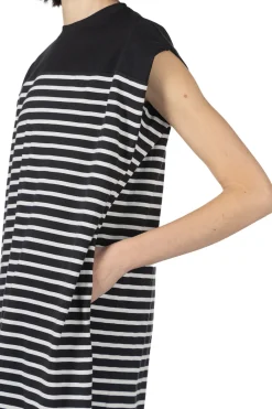 Clearance Manon In Tuck Sleeve Border Dress - Black