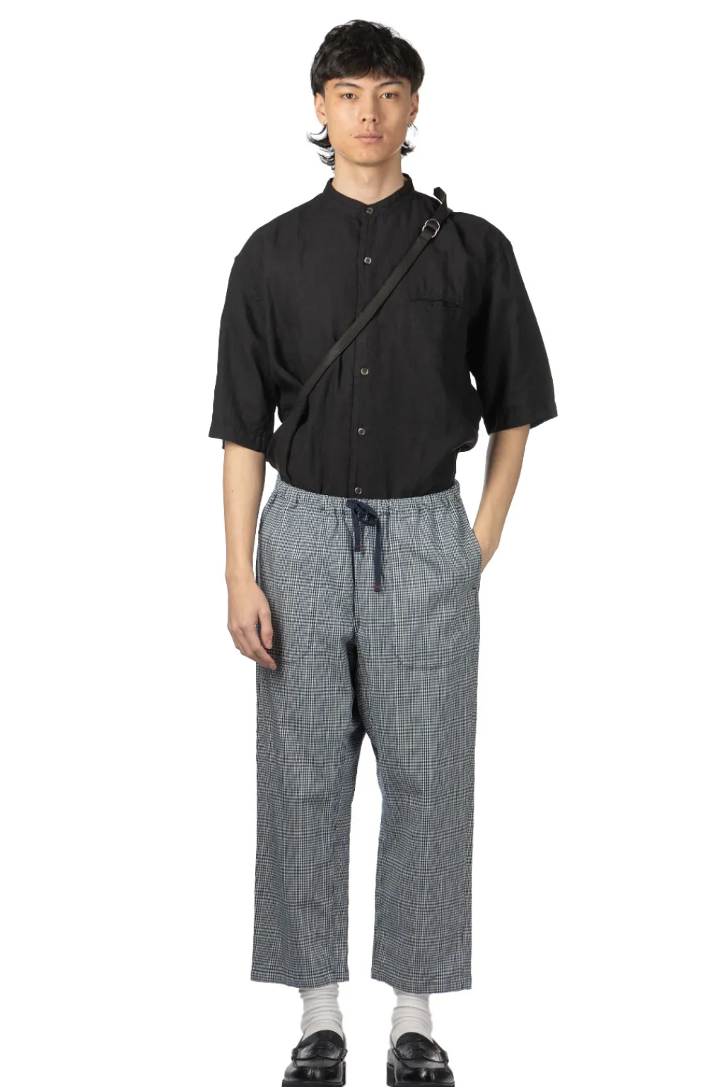 New Tigre Brocante Indigo Glen Plaid Tagosaku Pants - Indigo