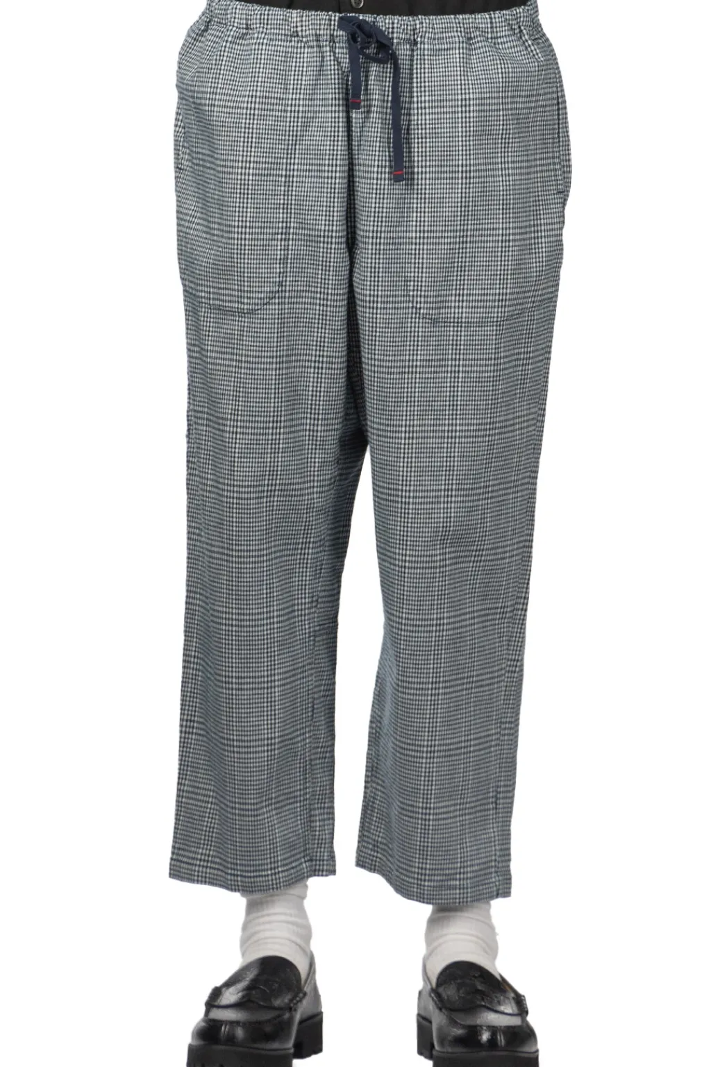 New Tigre Brocante Indigo Glen Plaid Tagosaku Pants - Indigo