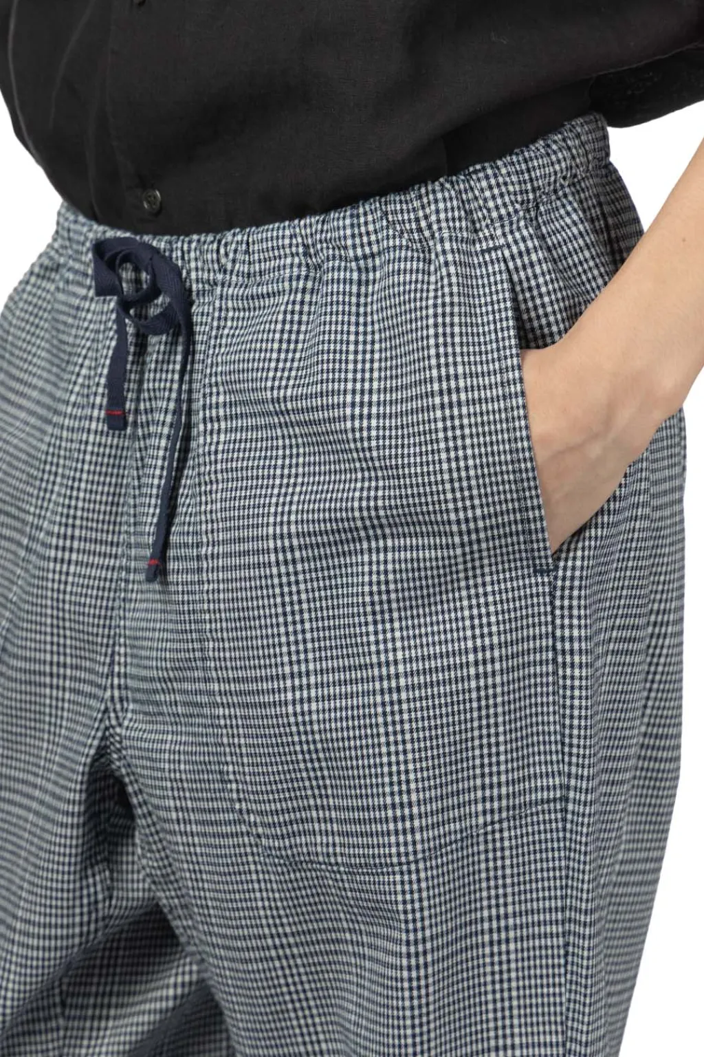 New Tigre Brocante Indigo Glen Plaid Tagosaku Pants - Indigo
