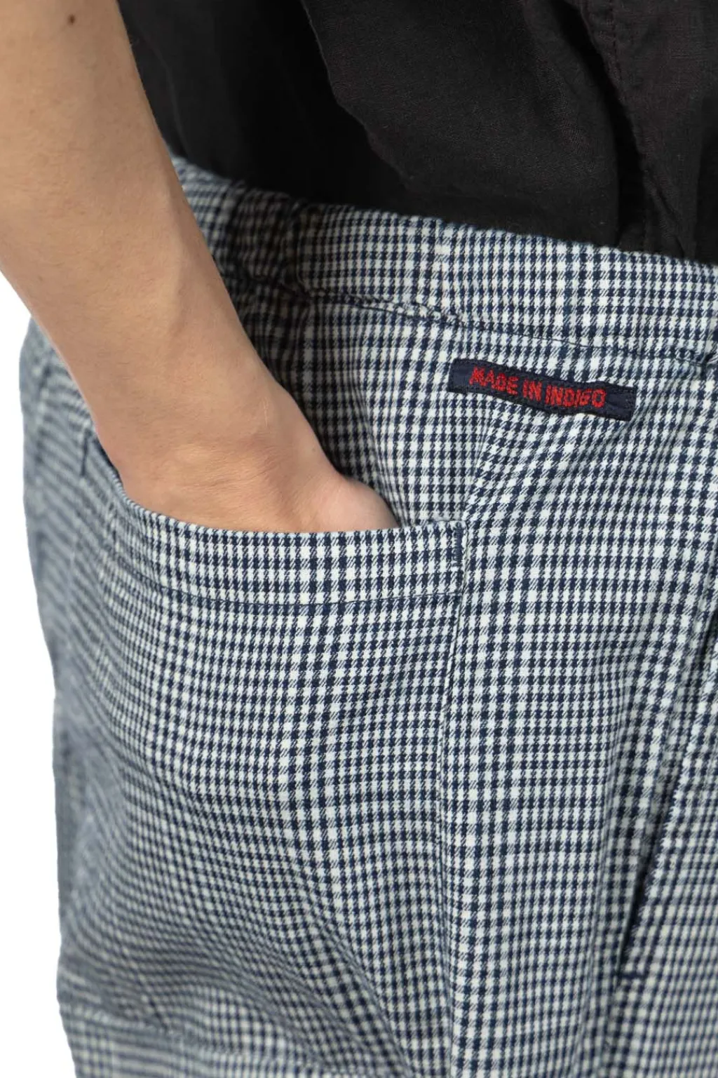 New Tigre Brocante Indigo Glen Plaid Tagosaku Pants - Indigo