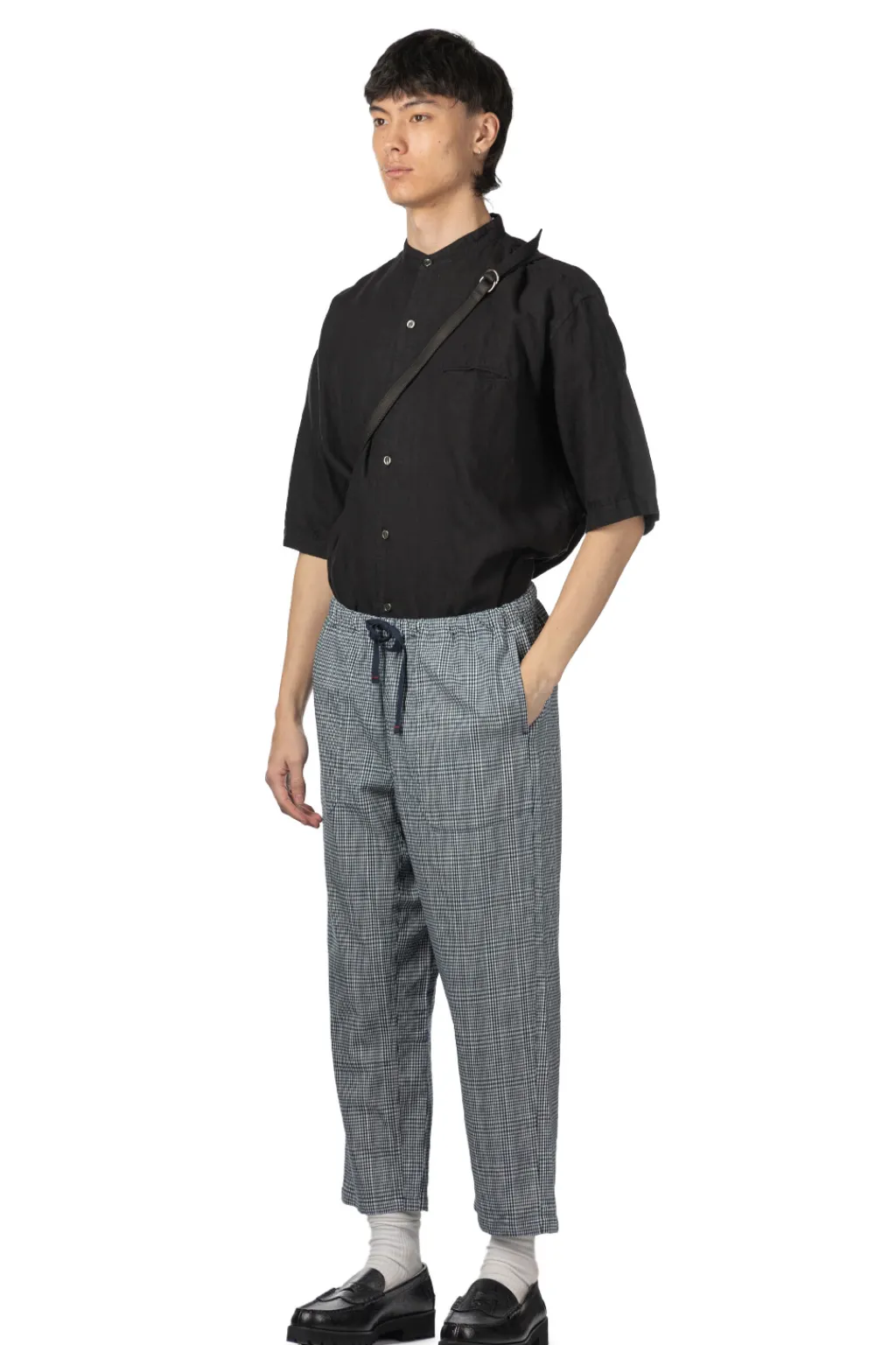 New Tigre Brocante Indigo Glen Plaid Tagosaku Pants - Indigo