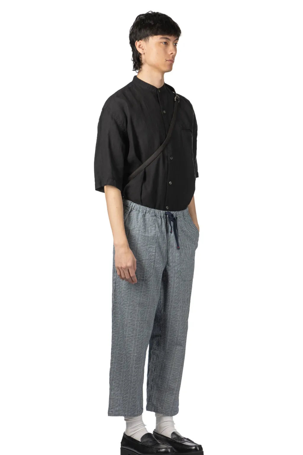 New Tigre Brocante Indigo Glen Plaid Tagosaku Pants - Indigo