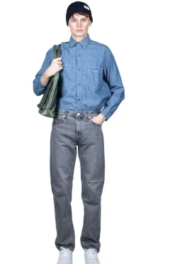 New OrSlow 107 Ivy Fit Black Denim Bleach