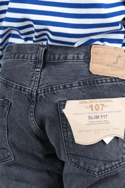 Best OrSlow 107 Ivy Fit Denim Black Denim Stone Wash