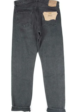 Best OrSlow 107 Ivy Fit Denim Black Denim Stone Wash