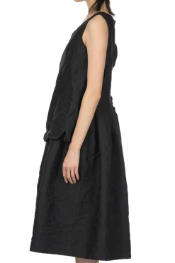 Hot Comme Des Garcons Comme Des Garcons Jacquard Floral Pattern Garment Dyed Dress - Black