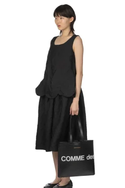 Hot Comme Des Garcons Comme Des Garcons Jacquard Floral Pattern Garment Dyed Dress - Black
