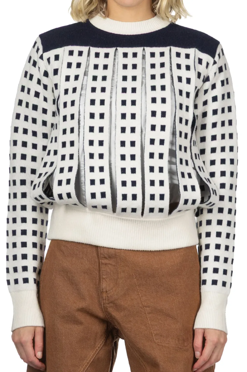 Discount JW Anderson Jacquard Slit Jumper - Off White