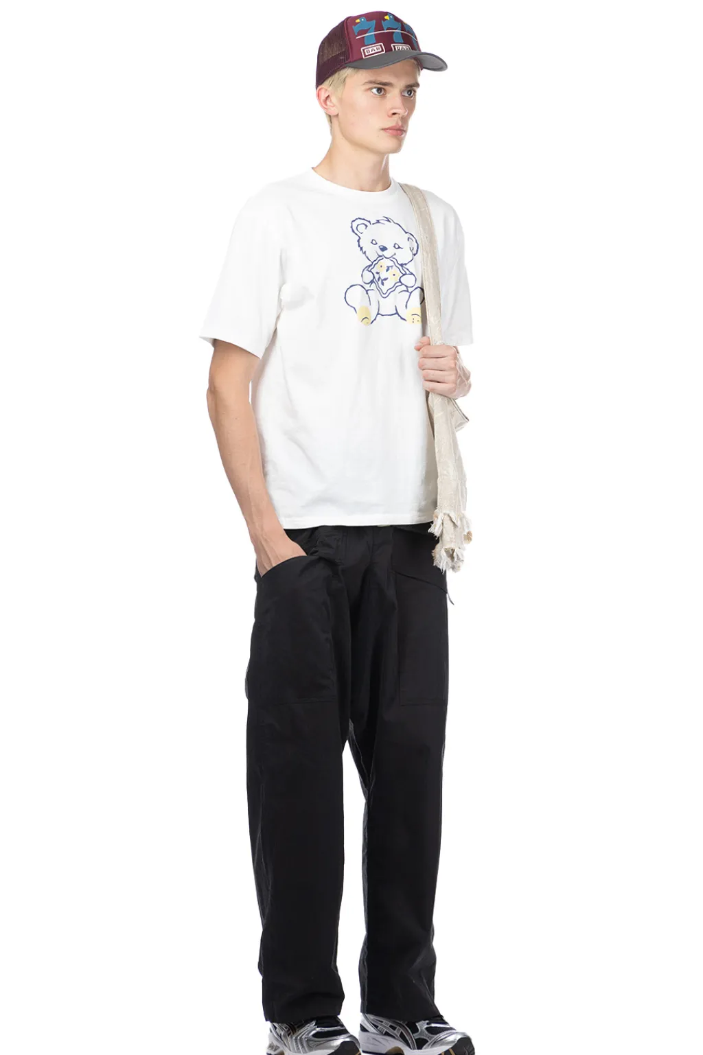Clearance Kapital 20/-Jersey Crew T (PECKISH LITTLE BEAR) - White