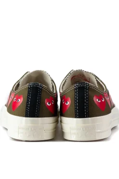 Online Comme Des Garcons Play Khaki Converse - Multiple Hearts Chuck 70 Low Sneakers