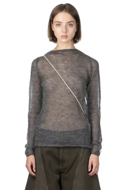 Best AURALEE KID MOHAIR SHEER KNIT BOAT NECK - Charcoal