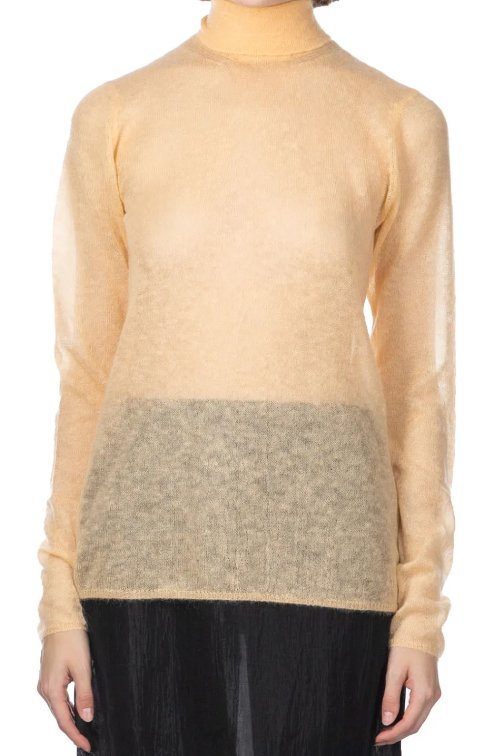 Discount AURALEE Kid Mohair Sheer Knit Turtleneck - Light Orange