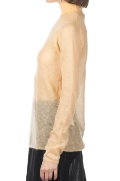 Discount AURALEE Kid Mohair Sheer Knit Turtleneck - Light Orange