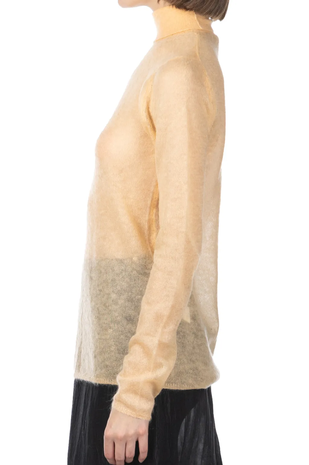 Discount AURALEE Kid Mohair Sheer Knit Turtleneck - Light Orange