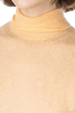 Discount AURALEE Kid Mohair Sheer Knit Turtleneck - Light Orange