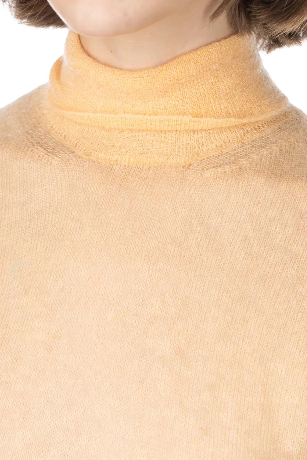 Discount AURALEE Kid Mohair Sheer Knit Turtleneck - Light Orange