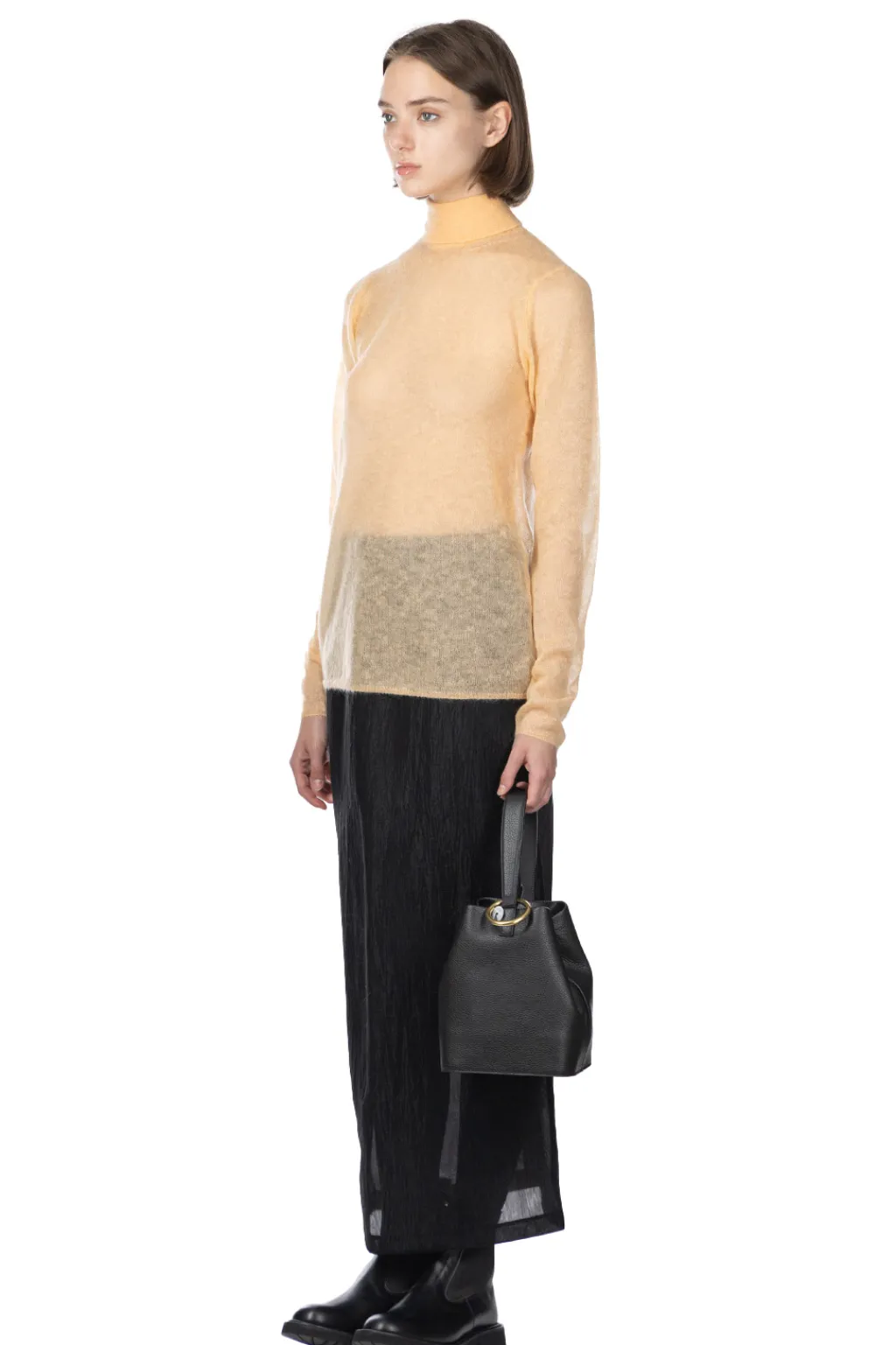 Discount AURALEE Kid Mohair Sheer Knit Turtleneck - Light Orange