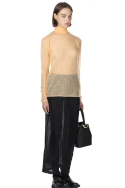 Discount AURALEE Kid Mohair Sheer Knit Turtleneck - Light Orange