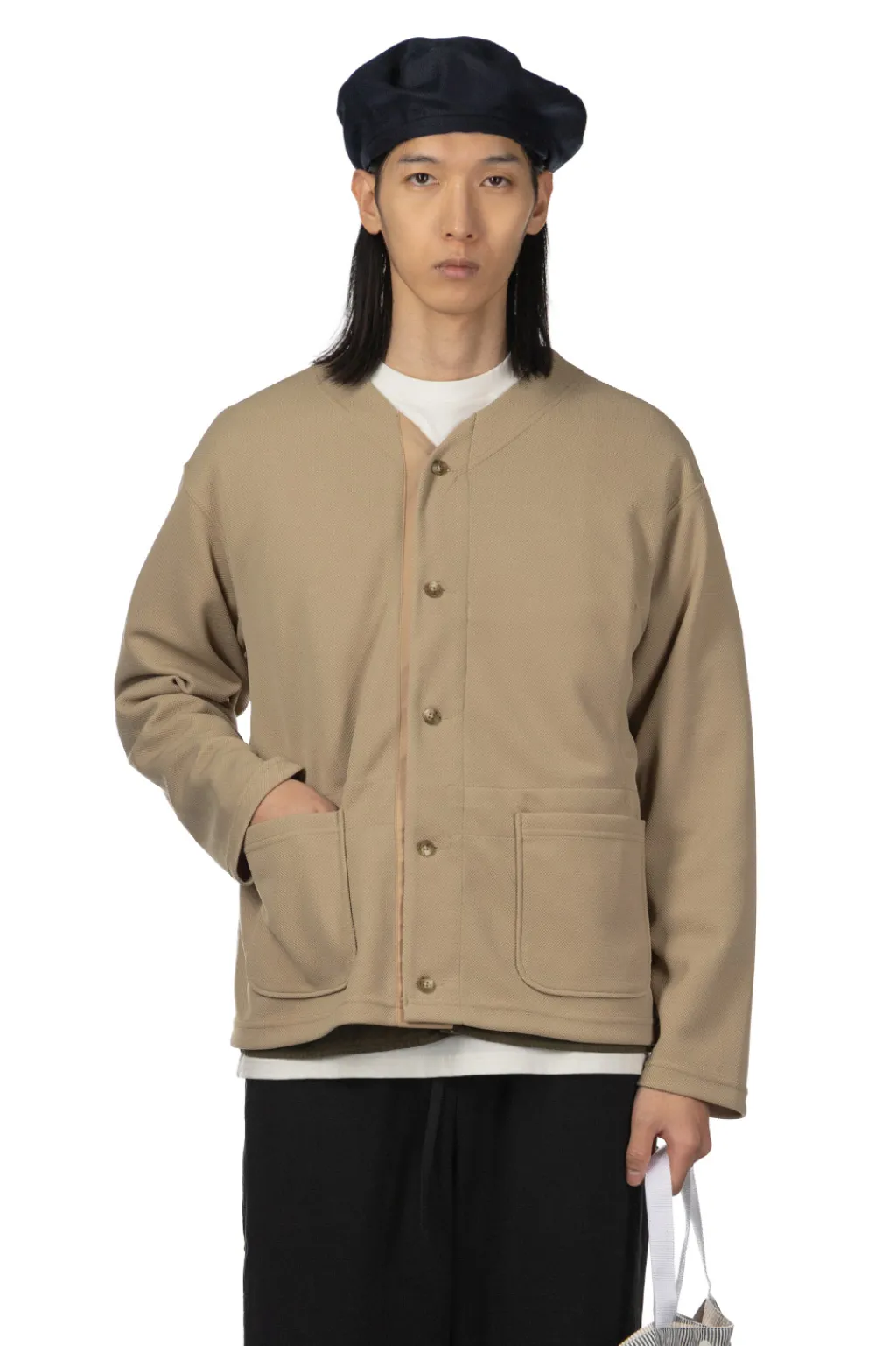 Outlet Engineered Garments Knit Cardigan - Khaki Diamond Poly Knit