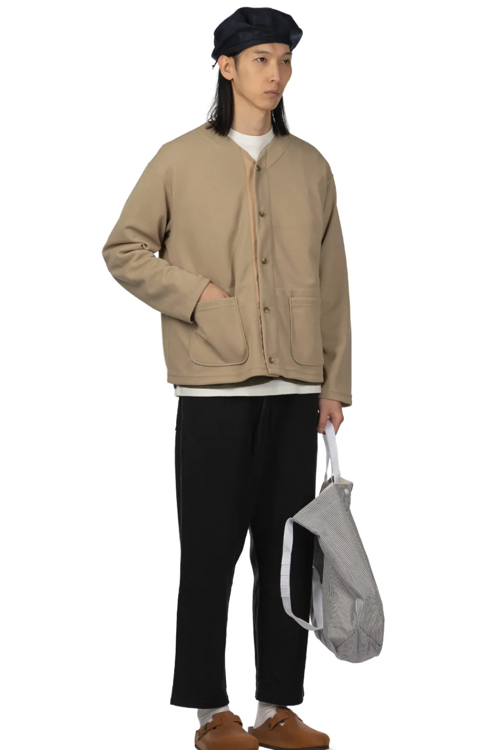 Outlet Engineered Garments Knit Cardigan - Khaki Diamond Poly Knit