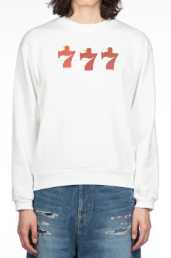 New Kapital 30-Knit Crew Sweatshirt (LUCKY BATTERY BIRD) - White
