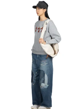 Discount Kapital 30-Knit Crew Sweatshirt (LUCKY BATTERY BIRD) - Grey