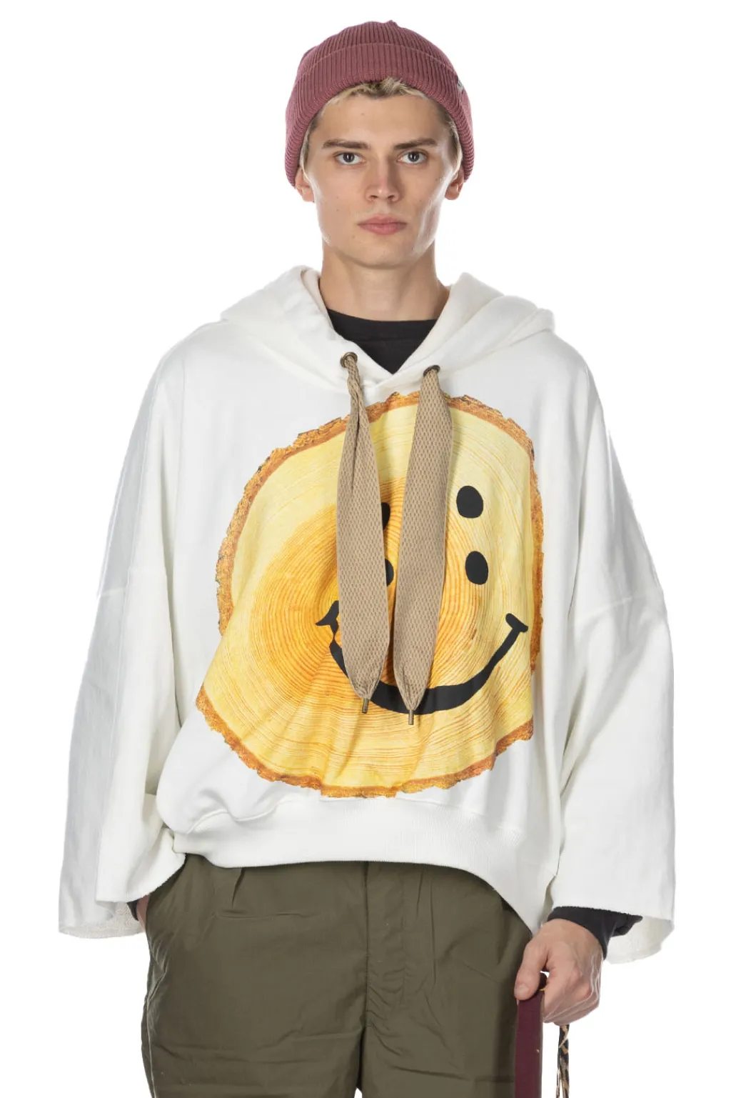 Hot Kapital Knit DEVIL Hoodie (RAINBOWY TRUNK 1000 YRS) - White